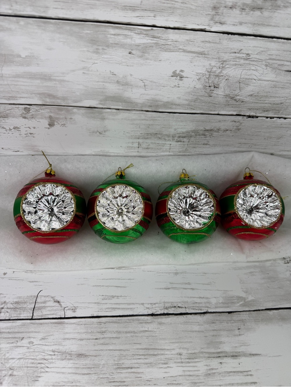 Christmas Ornaments lot of 4 indent